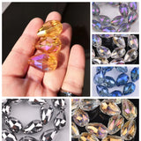 5pcs 24x17mm Teardrop Faceted Cut Crystal Glass Charms Beads Lot