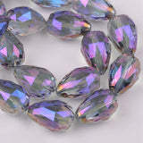 5pcs 24x17mm Teardrop Faceted Cut Crystal Glass Charms Beads Lot