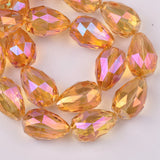 5pcs 24x17mm Teardrop Faceted Cut Crystal Glass Charms Beads Lot