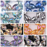 5pcs 24x17mm Teardrop Faceted Cut Crystal Glass Charms Beads Lot
