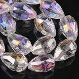 5pcs 24x17mm Teardrop Faceted Cut Crystal Glass Charms Beads Lot