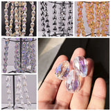 5pcs 24x17mm Teardrop Faceted Cut Crystal Glass Charms Beads Lot