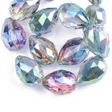 5pcs 24x17mm Teardrop Faceted Glass Charms Beads for Jewelry Making