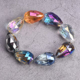 5pcs 24x17mm Teardrop Faceted Glass Charms Beads for Jewelry Making