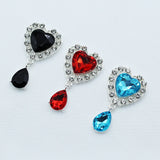 5pcs 25X45MM Metal Peach Heart Brooch Pendant Red Wine Box Wedding DIY Jewelry
