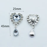 5pcs 25X45MM Metal Peach Heart Brooch Pendant Red Wine Box Wedding DIY Jewelry