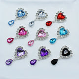 5pcs 25X45MM Metal Peach Heart Brooch Pendant Red Wine Box Wedding DIY Jewelry