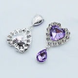 5pcs 25X45MM Metal Peach Heart Brooch Pendant Red Wine Box Wedding DIY Jewelry