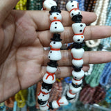 5pcs 25mm Snowman Lampwork Beads for DIY Jewelry Making