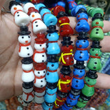 5pcs 25mm Snowman Lampwork Beads for DIY Jewelry Making