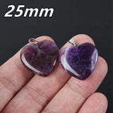5pcs 25mm Heart Shape Natural Stone Pendants for Jewelry Making DIY Crafts