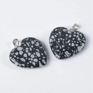 5pcs 25mm Heart Shape Natural Stone Pendants for Jewelry Making DIY Crafts