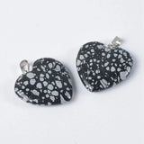 5pcs 25mm Heart Shape Natural Stone Pendants for Jewelry Making DIY Crafts