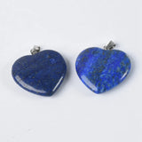 5pcs 25mm Heart Shape Natural Stone Pendants for Jewelry Making DIY Crafts