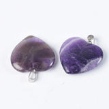 5pcs 25mm Heart Shape Natural Stone Pendants for Jewelry Making DIY Crafts