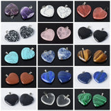 5pcs 25mm Heart Shape Natural Stone Pendants for Jewelry Making DIY Crafts