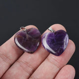 5pcs 25mm Heart Shape Natural Stone Pendants for Jewelry Making DIY Crafts