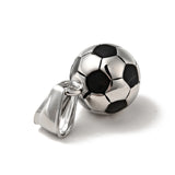 Enamel Soccer Ball Pendant Stainless Steel Sports Football Charm Necklace