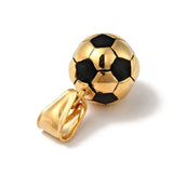 Enamel Soccer Ball Pendant Stainless Steel Sports Football Charm Necklace