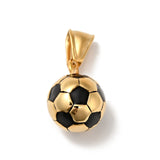 Enamel Soccer Ball Pendant Stainless Steel Sports Football Charm Necklace