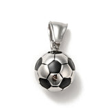 Enamel Soccer Ball Pendant Stainless Steel Sports Football Charm Necklace