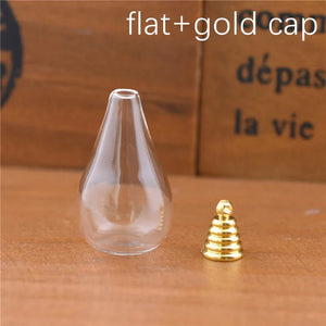 5pcs Glass Drop Vase With Cap Glass Bottle Pendant DIY Jewelry Making