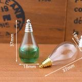 5pcs Glass Drop Vase With Cap Glass Bottle Pendant DIY Jewelry Making
