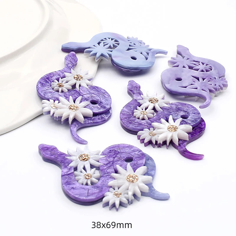 5pcs Snake Brooch Base 38x69mm DIY Jewelry Acrylic Animal Party Chris