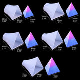 5pcs 3D Pyramid Silicone Mold Set Crystal Resin Casting Mould Jewelry Tools