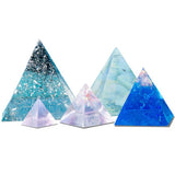 5pcs 3D Pyramid Silicone Mold Set Crystal Resin Casting Mould Jewelry Tools