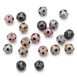 5pcs Football Shape Copper Micro Pave Zircon Beads