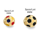 5pcs Football Shape Copper Micro Pave Zircon Beads