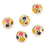 5pcs Football Shape Copper Micro Pave Zircon Beads