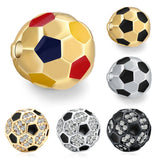 5pcs Football Shape Copper Micro Pave Zircon Beads
