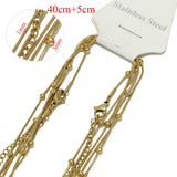 5pcs Stainless Steel Snake Chains 40+5cm Bulk Necklaces DIY Jewelry
