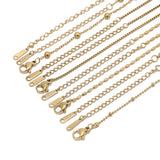 5pcs 40+5cm Stainless Steel Beaded Chains Chokers Necklaces