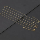 5pcs 40+5cm Stainless Steel Beaded Chains Chokers Necklaces