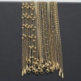 5pcs 40+5cm Stainless Steel Beaded Chains Chokers Necklaces