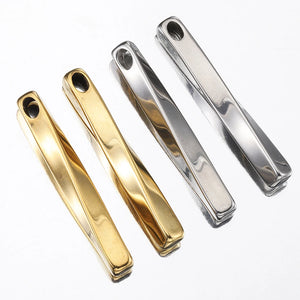 5pcs 40mm Stainless Steel Twist Stick Pendants for Necklace DIY