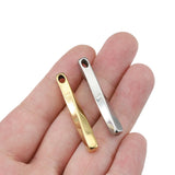 5pcs 40mm Stainless Steel Twist Stick Pendants for Necklace DIY