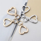 5pcs Heart Swivel Lobster Clasp Keychains Metal Key Holder For Handbag Purse