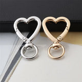 5pcs Heart Swivel Lobster Clasp Keychains Metal Key Holder For Handbag Purse