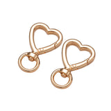 5pcs Heart Swivel Lobster Clasp Keychains Metal Key Holder For Handbag Purse