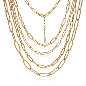 5pcs 45+5cm Stainless Steel Link Chains Oval Necklaces DIY Crafts