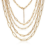 5pcs 45+5cm Stainless Steel Link Chains Oval Necklaces DIY Crafts