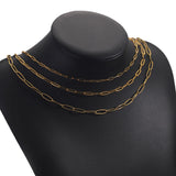 5pcs 45+5cm Stainless Steel Link Chains Oval Necklaces DIY Crafts