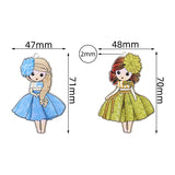 5pcs Beauty Skirt Girl Print Big Pendant Charms for DIY Jewelry Making