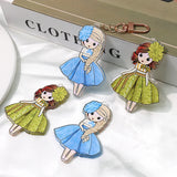 5pcs Beauty Skirt Girl Print Big Pendant Charms for DIY Jewelry Making
