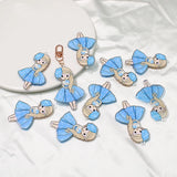 5pcs Beauty Skirt Girl Print Big Pendant Charms for DIY Jewelry Making