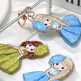 5pcs Beauty Skirt Girl Print Big Pendant Charms for DIY Jewelry Making